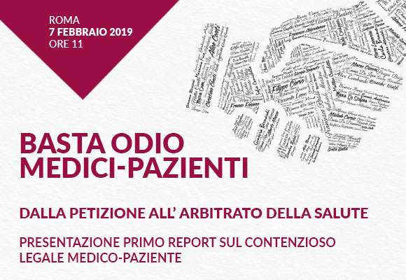 Conferenza Stampa Basta odio medici-pazienti: dalla petizione all’Arbitrato della Salute